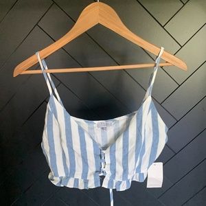 Just Right Lace Up Top- Blue